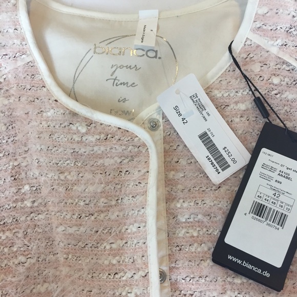 Bianca Fuzzy Light Pink Cardigan Sz 12 NWT - Picture 4 of 8